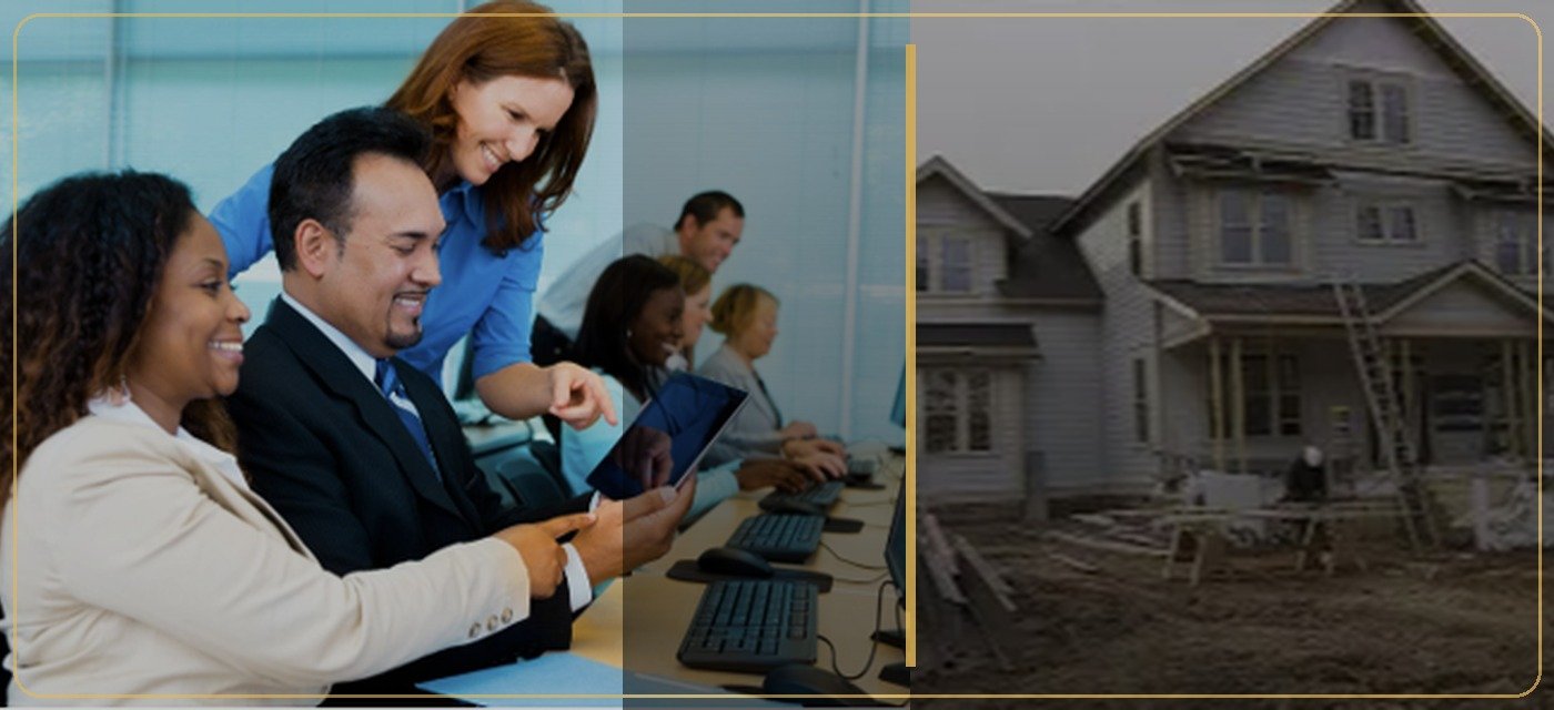 Multicultural home improvement and consulting team with active project visuals
